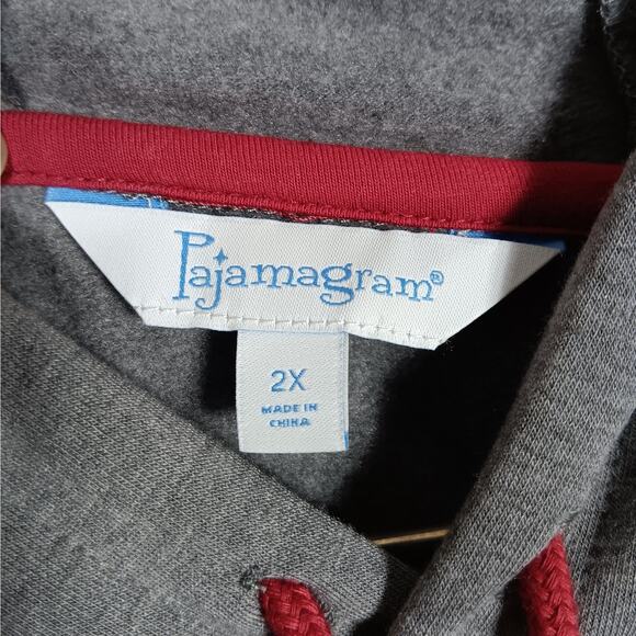 Pajamagram Hoodie Sweatshirt Size 2X Gray and Red "Loved" graphics Long Sleeves - Picture 5 of 7